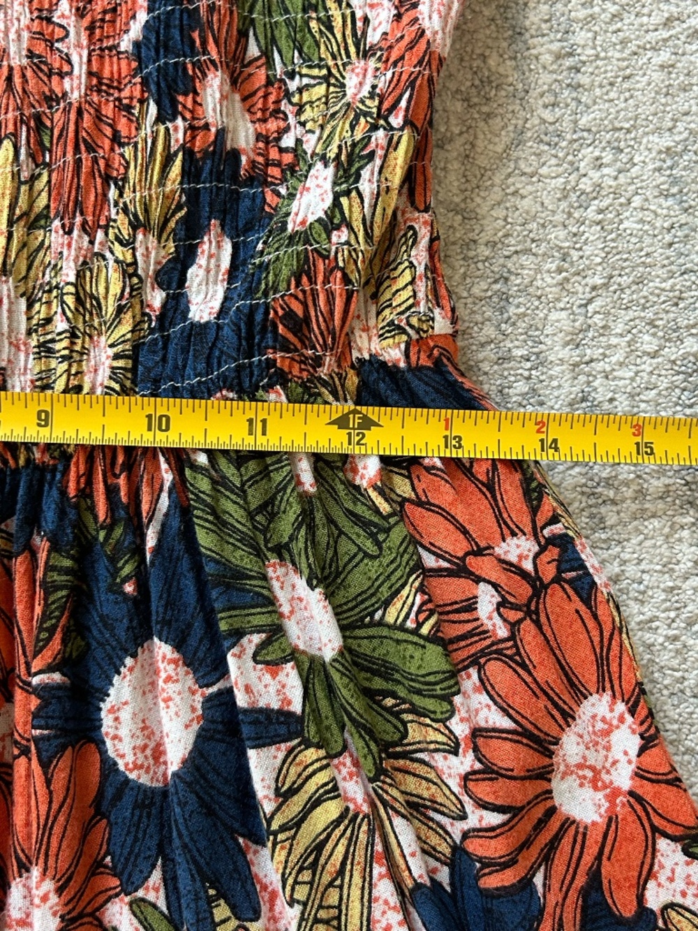 Natural Life Daisy Tiered Midi Dress - Navy Yellow Floral XS/S - Picture 4 of 8